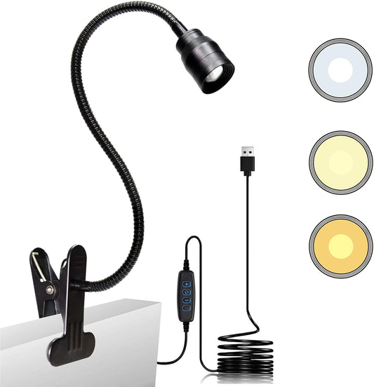 YMCRLUX Zoomable LED Reading Lights for Bed Headboard, Clip on Spotlight Lamp for Desk, Dorm Bed, Dimmable USB Clamp Book Light with Flexible Gooseneck, Adjustable Beam Angle 15°-80°