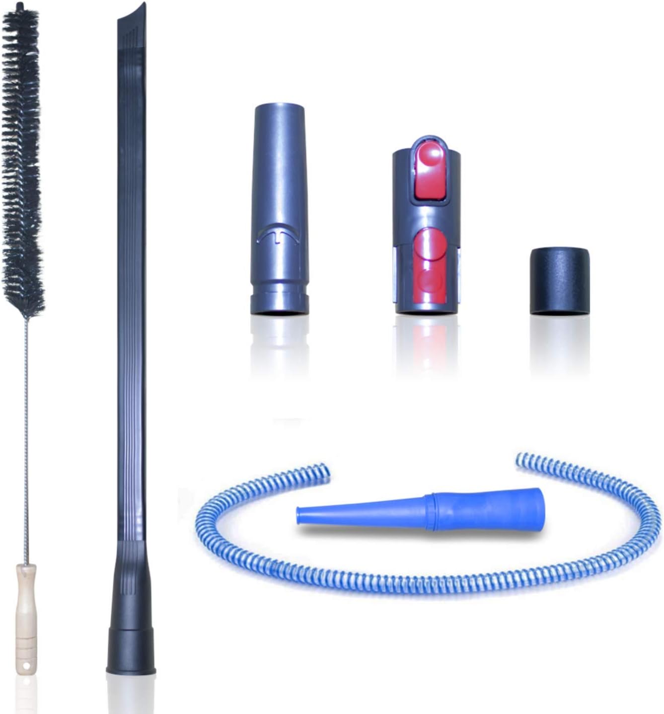 Dryer Vent Cleaner Kit & Refrigerator Condenser Coil Brush-Dryer Lint Brush Vent Trap Cleaner-Vacuum Attachment for Small Crevice-Dryer Cleaner Brush
