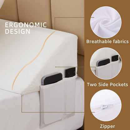 Bedluxe King Bed Wedge Pillow for Headboard, Fill The Gap (0-7")