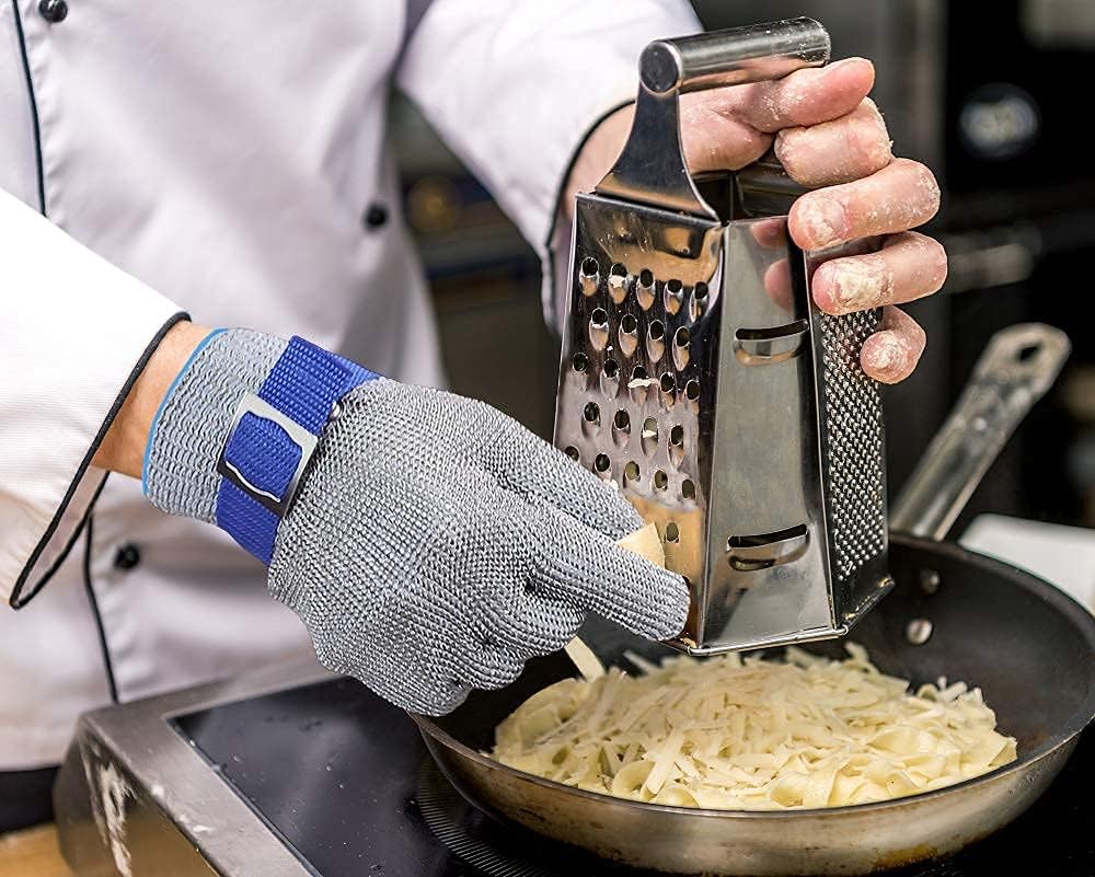 Schwer SlicePro ANSI A9 Cut Resistant Glove PR1706, Stainless Steel Mesh Metal Glove, Food Grade for Kitchen Cooking, Butcher Meat Cutting, Oyster Shucking, Mandoline, Fishing, (M, 1 PCS)
