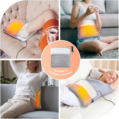 USB Heated Foot Warmer Electric Feet Heating Pad Washable Thermal Heated Foot Cover for Under Desk Bed Office Home