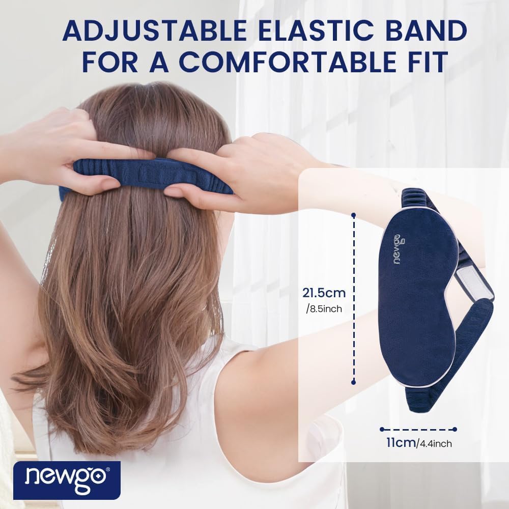 NEWGO Heated Eye Mask, Warm Compress for Dry Eye Relief, Blue