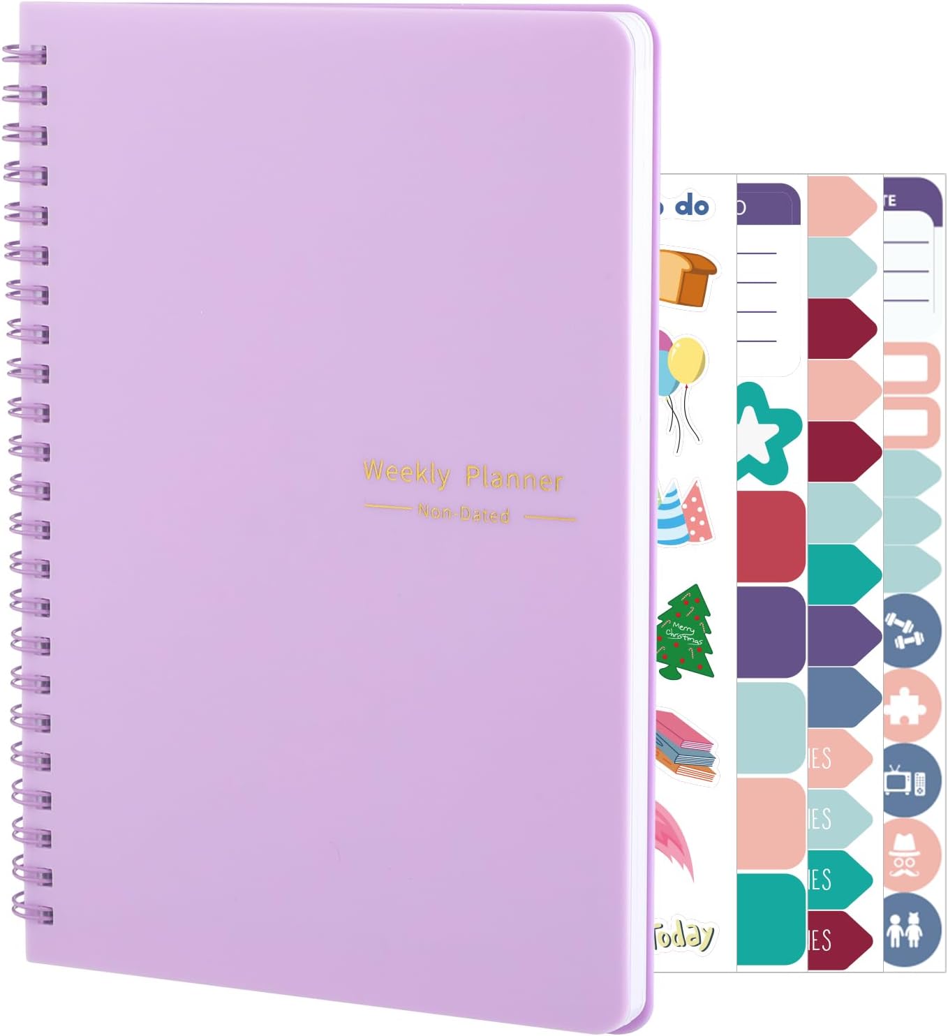 Thboxes A5 Weekly Planner Notebook, 52 Week Undated Journal for Women, Pink | Spiral Binding, Stickers, Planners for Home, Work, Office, College, School Supplies for Girls, Kids, Students, Teachers Gifts