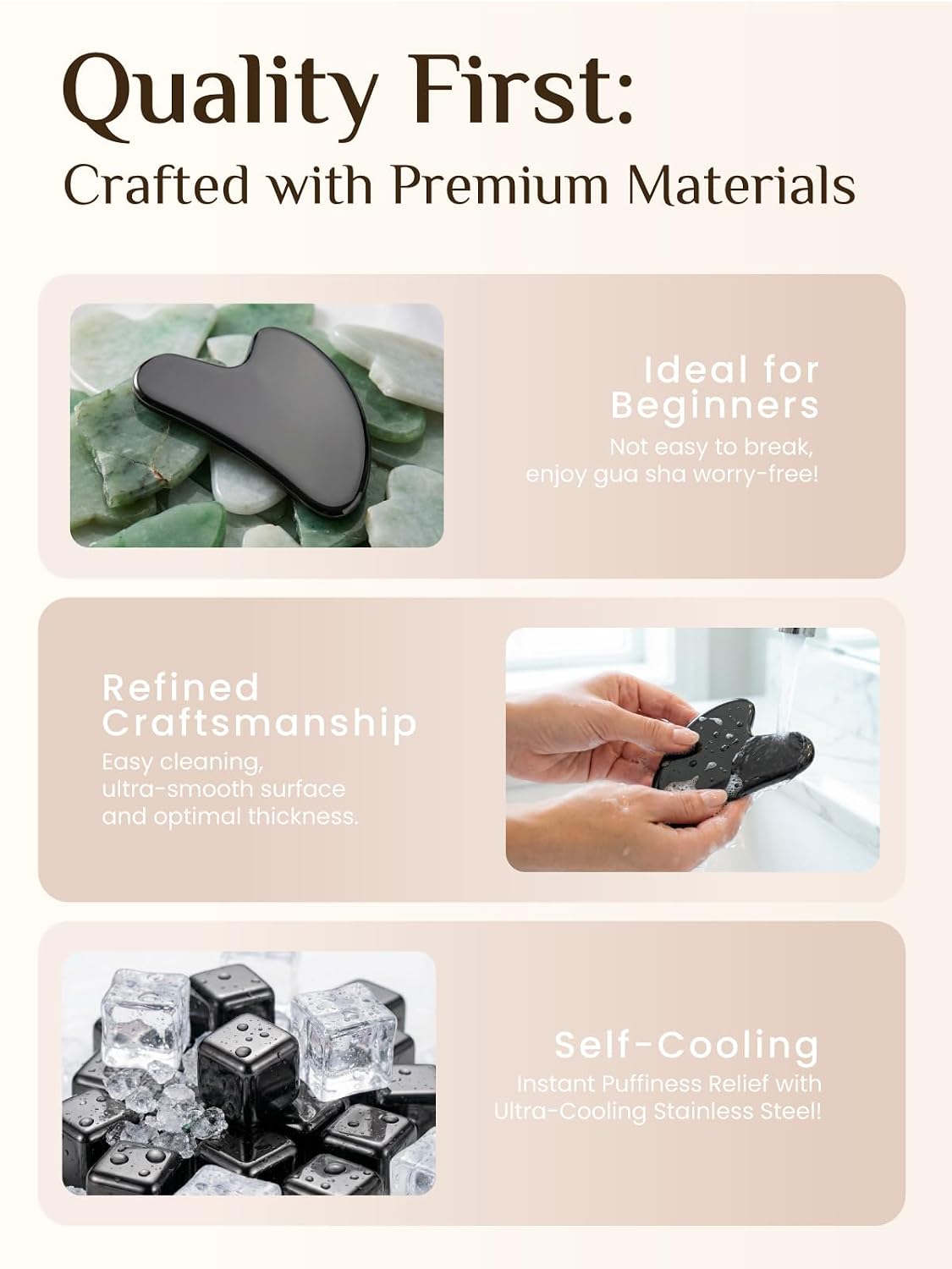 Rena Chris Gua Sha Facial Tools, Stainless Steel Guasha Tool for Acupuncture, Manual Massage Tool for Jawline Sculpting and Puffiness Reducing, Gua Sha Facial Massage Tool, Skin-Care Gift (Silver) | Face Massage Tool for Jawline Sculpting, Puffiness
