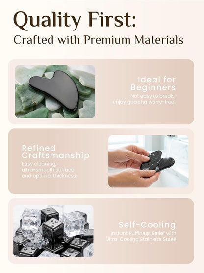 Rena Chris Gua Sha Facial Tools, Stainless Steel Guasha Tool for Acupuncture, Manual Massage Tool for Jawline Sculpting and Puffiness Reducing, Gua Sha Facial Massage Tool, Skin-Care Gift (Silver) | Face Massage Tool for Jawline Sculpting, Puffiness