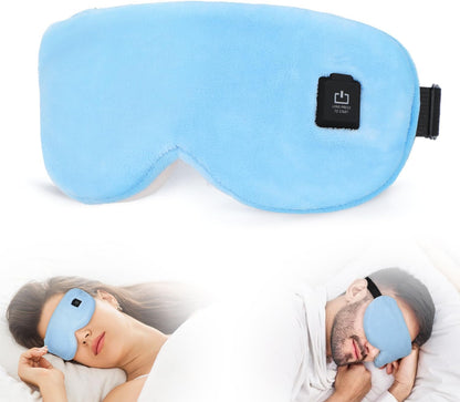 Heated Eye Mask for Dry Eyes, Stye Relief and Improved Sleep - Cordless Rechargeable Warm Compress with Graphene Heating, 3 Temp Settings, Auto Shut-Off, Washable Sleep Mask for Travel