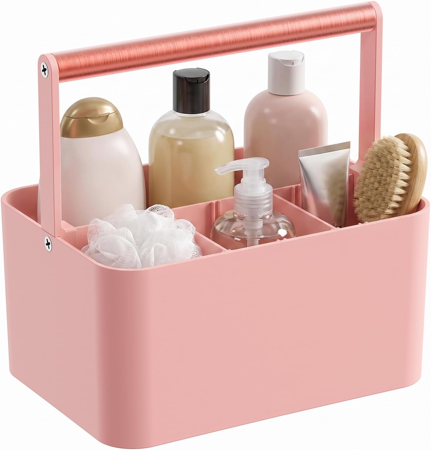 BYUNER Portable Shower Caddy Dorm: Bathroom Caddy Organizer with Handle and Adjustable Dividers,Plastic Shower Basket for Toiletry,Makeup,Vanity,Shower Storage Tote for College, Cleaning Caddy, Black