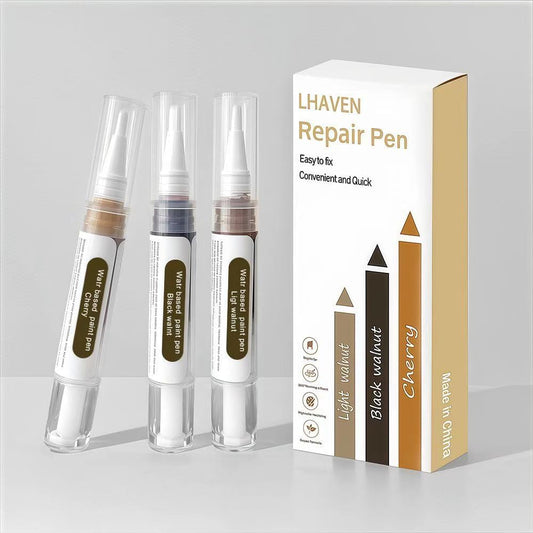 Wooden Furniture Floor Scratch Repair Kit 3 Color Wood Markers | For Stains, Scratches, Wood Floors, Tables, Desks, Carpenters, Bedposts, Touch Ups, and Cover Ups