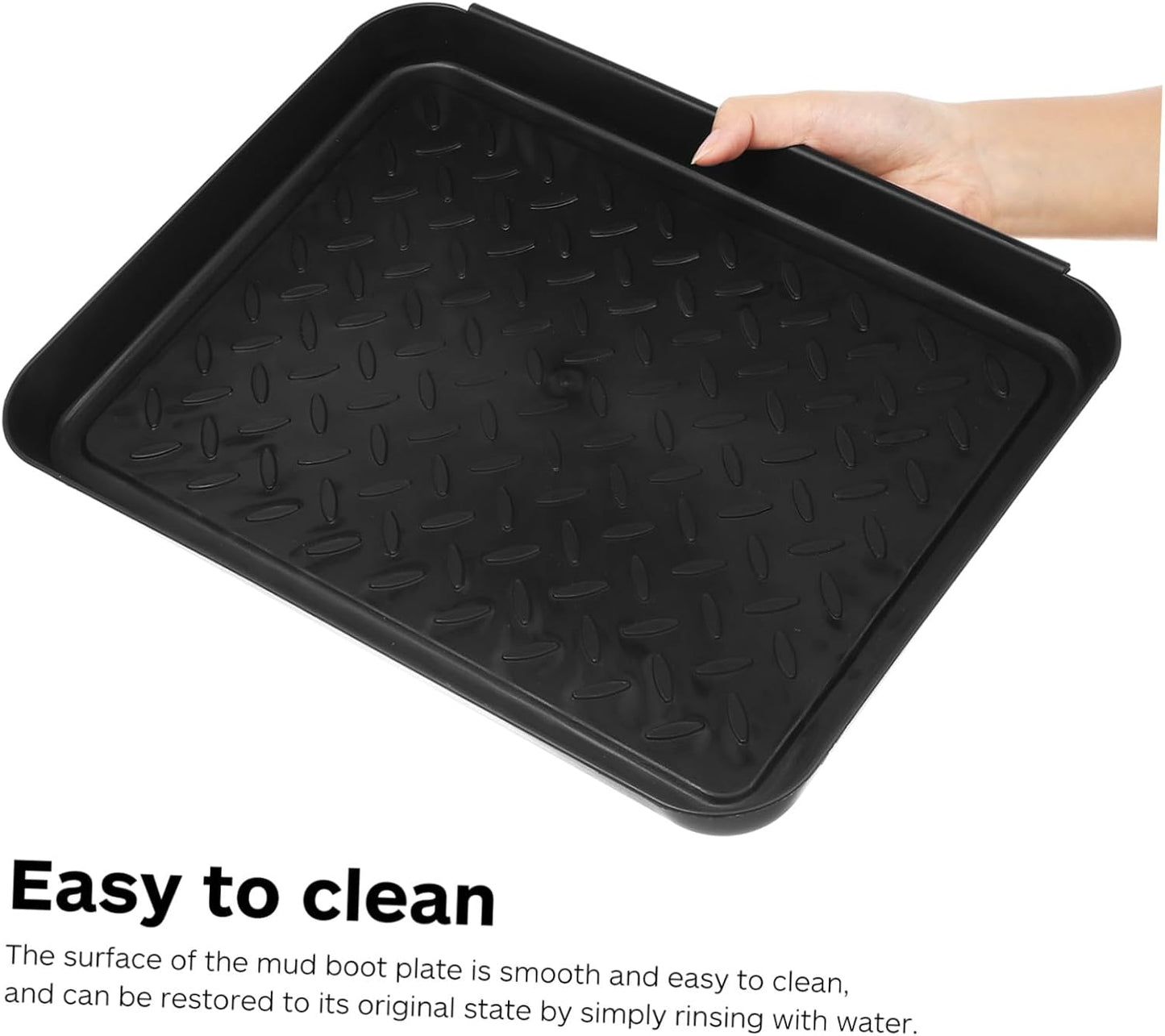 2 Pack Boot Trays for Entryway Indoor Shoe Tray with Raised Edge 13.97X10.82X1.18In Waterproof Mud Mat for Floor Protection Wet Shoe Storage