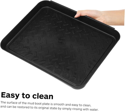 2 Pack Boot Trays for Entryway Indoor Shoe Tray with Raised Edge 13.97X10.82X1.18In Waterproof Mud Mat for Floor Protection Wet Shoe Storage
