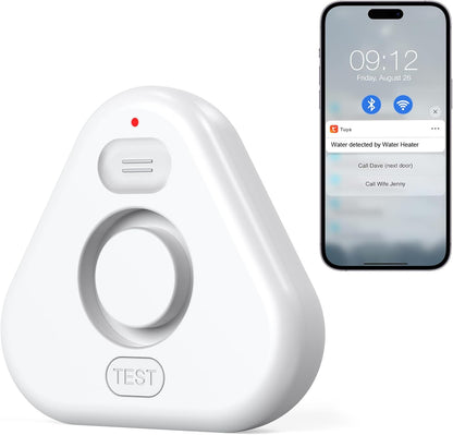 Water Alarm Leak Detector,Water Leak Detectors for Home with App Alerts,Water Sensor Alarm Leak Detector with 120db Adjustable,500ft Transmission for Basement,Bathroom,No Hub Required (Support 2.4G)