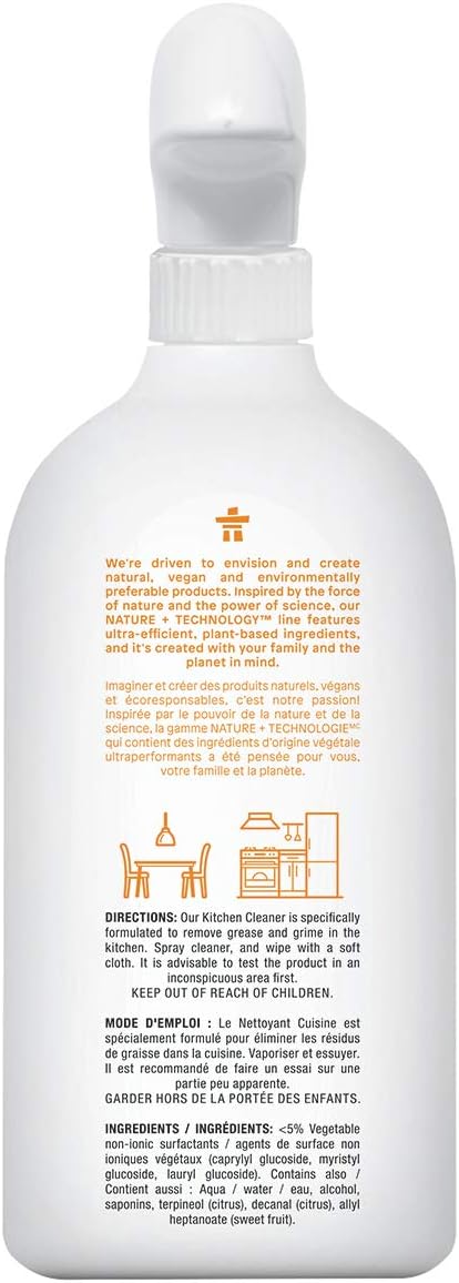 ATTITUDE Kitchen Cleaner Spray, EWG Verified, Degreaser Spray to Cut Grease & Grime, Plant-Based & Vegan, Citrus Zest Scent, 27.1 Fl Oz