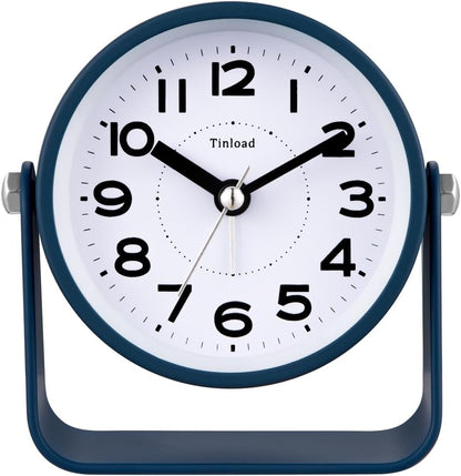 Tinload Analog Alarm Clock for Bedroom, Silent Non-Ticking Quartz Movement, Battery Operated with Snooze & On-Demand Light, Bedside Desk Table Clock, Ideal for Home, Office (Green)
