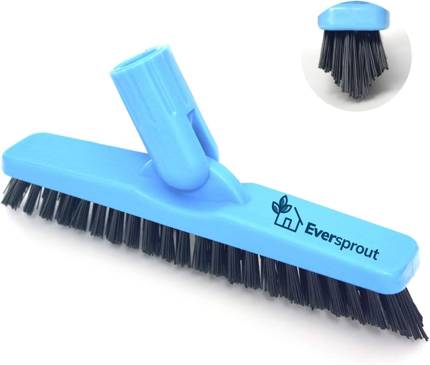 EVERSPROUT 1.5-to-3 Foot Grout Brush Scrubber Pro w/Long Handle Pole | Stiff V-Shape Bristles Built for Corners & Tough Grime | Swivel Design Cleans Shower Tile, Kitchen, Bathroom, Outdoor Concrete