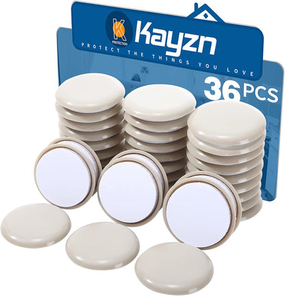 Self-Adhesive Furniture Sliders for Carpets, Furniture Moving Pads (36Pcs) 1-3/4" Furniture Mover Glides, Self Sticks Carpet Furniture Carrier - Move Any Item Quickly and Easily!