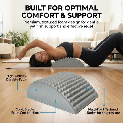 Foam Back Stretcher for Gentle Daily Stretching | Lumbar Support Pillow, Lower Back Relief, Posture Correction, Spine Support, Lightweight