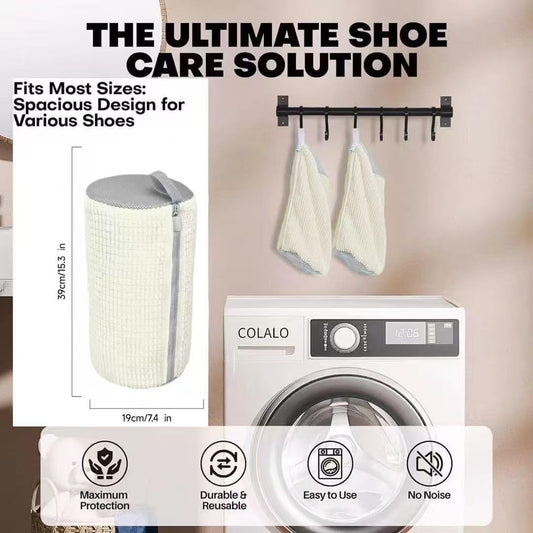 2Pcs Shoe Washing Machine Bag Laundry Shoe Bags for Washing Machine, Shoe Washing Bag Shoe Laundry Bag for Washer and Dryer Reusable Shoe Washing Bags (Grey)