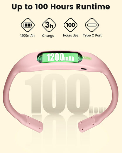 Glocusent Neck Book Light, Rechargeable Neck Lights for Crafts Reading | 1200mAh, Hands Free, 5 Colors, 5 Brightness, Lightweight, Book Lovers Gifts, Ergonomic, Bendable, Knitting, Repairing, Reader
