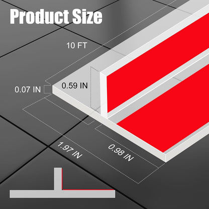 ToLanbbt T-Shaped Door Draft Stopper 1.97 in x 20 FT Silicone Weather Stripping Door Seal Double-Sided Adhesive Draft Seal Tape for Doors Windows and Shower Glass Gaps, Side, Frame, Clear