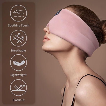 Joythink Sleep Headphones Bluetooth Sleep Mask Silk Headband Earphones Bluetooth Eye Mask for Sleeping On Side Blackout Soft Sleep Earphones Music Kids Children Eye Cover Purple