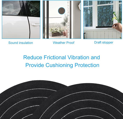 2 Rolls Foam Seal Tape for Door Window Insulation, Soundproof and Shockproof Foam Adhensive Strip, 3/8" Wx3/16 T Single Sided Foam Tape, Cold Air and Draft Closed Cell Seal Strip,Total 32FT