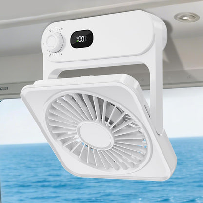 Shintrend Cruise Approved Portable Fan with Magnetic Mount, Rechargeable Cabin Fan with 100 Speeds for Ceiling or Wall, Quiet Cooling for Cruise Travel, Cruise Ship Essentials– White