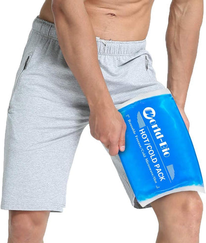 Reusable Ice Gel Pack for Injuries, Soft Cold Pack Ice Wrap Hot Cold Compress Alleviate Inflammation Joint Pain Muscle Soreness, Flexible & Adjustable for Shoulder Elbow Foot Ankle Knee Wrist Leg Neck