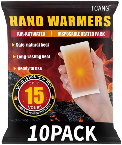 Hand Warmers Disposable - Up to 15 Hours of Heat - 10/50/100/200 Pack Super Long Lasting Air Activated Warmers, All Natural, Portable for Body, Hands & Toes - Odorless Hot Warmer Heater for Outdoor