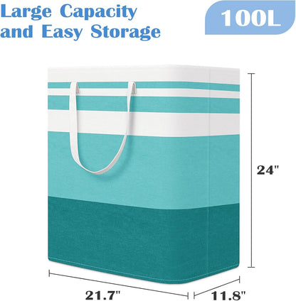 BlissTotes 3-Pack Laundry Basket, Collapsible Laundry Hamper, Grey, 75L | Laundry Clothes Hamper, Hampers for Bedroom, Freestanding Hamper with Handles, Clothes Laundry Basket