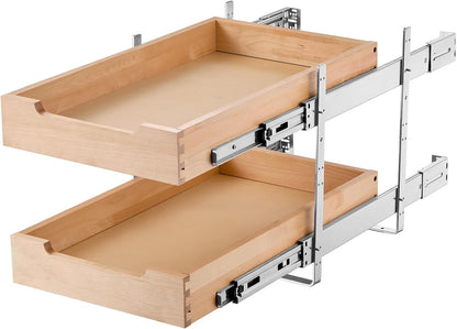 VEVOR Pull Out Cabinet Organizer, 14"W x 21"D Cabinet Drawer, Soft Close Slide out Shelf, Heavy-Duty Sliding Wood Drawer, Bottom Mount Size（14.5"W x 23"D）and Side Mount Size（15"W x 23"D） | Heavy-Duty Sliding Shelf with Bottom or Side Mounting for