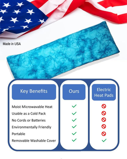 Microwavable Corn Filled Heating Pad and Cold Pack/Washable 100% Cotton Cover (Cross Hatch - Mint, 7.5in W x 11in L)