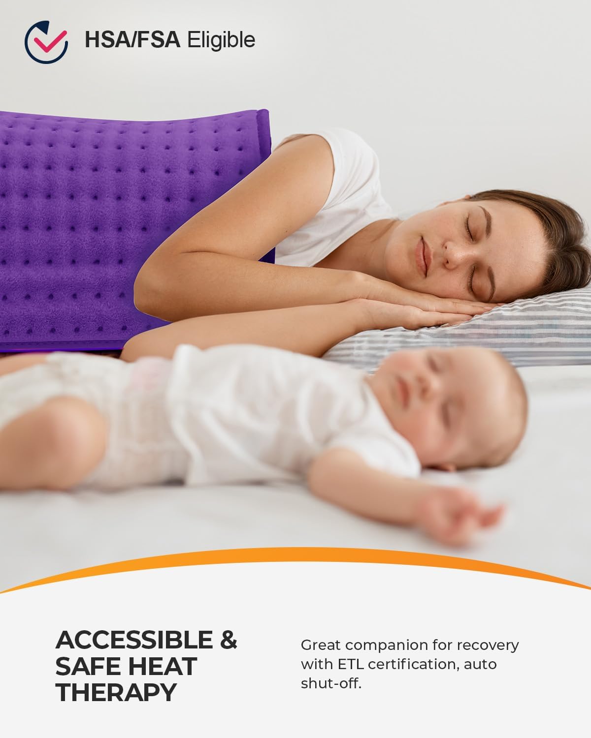 CooCoCo FSA Eligible HSA Hip Heating Pad for Hip and Sciatica Pain Relief | Heated hip brace, 6 heat levels, 4 timers, adjustable wearable fit, soft plush lining for hip, thigh, buttock and lower back