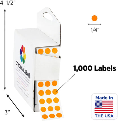 Dark Blue, Red & Yellow Dots, 1/4 Inch, 1000/Box Each Color | Writable Semi-Gloss Circle Labels in Dark Blue, Red and Yellow for Offices, Retail and Classrooms. Made in USA - Colors A