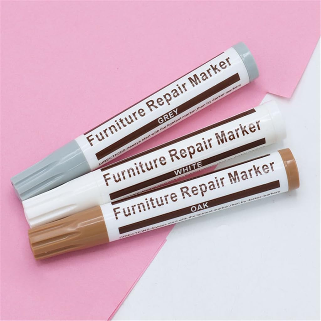 Furniture Pens for Touching Up, Wood Scratch Repair Markers, Professional Repair Tool for Scratches, Wood Floors, Tables (Dark Brown)