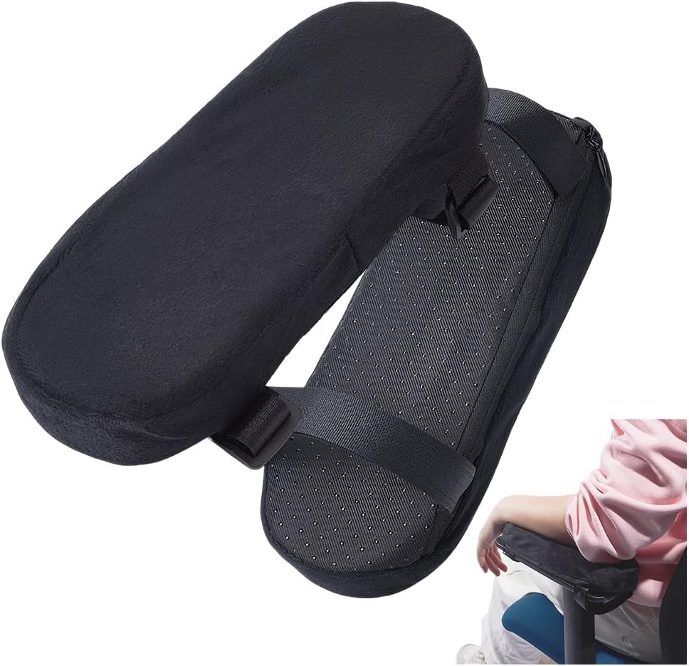 NBEADS 2Pcs Comfortable Arm Rest Cover, Removable Office Chair Armrest Pads Polyester Car Armrest Cushion Polyester Arm Rest for Desk Chair and Gaming Chair Armrest Pads, 9.3x3x1.2inch