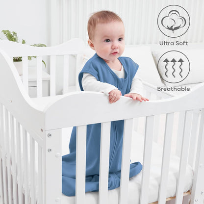 Yoofoss Baby Sleep Sack 0-6 Months Wearable Blanket for Babies 100% Organic Cotton 2-Way Zipper TOG 0.5 Toddler Sleeping Sack 3 Pack, Sleep Sacks