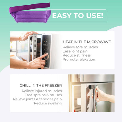 Microwavable Heating Pad for Lower Back and Menstrual Cramps - Moist Microwave Heating Pad for Muscles and Joints - Natural Microwave Hot Pack Heat Pad for Lower Back Pain - 1 Pack Purple