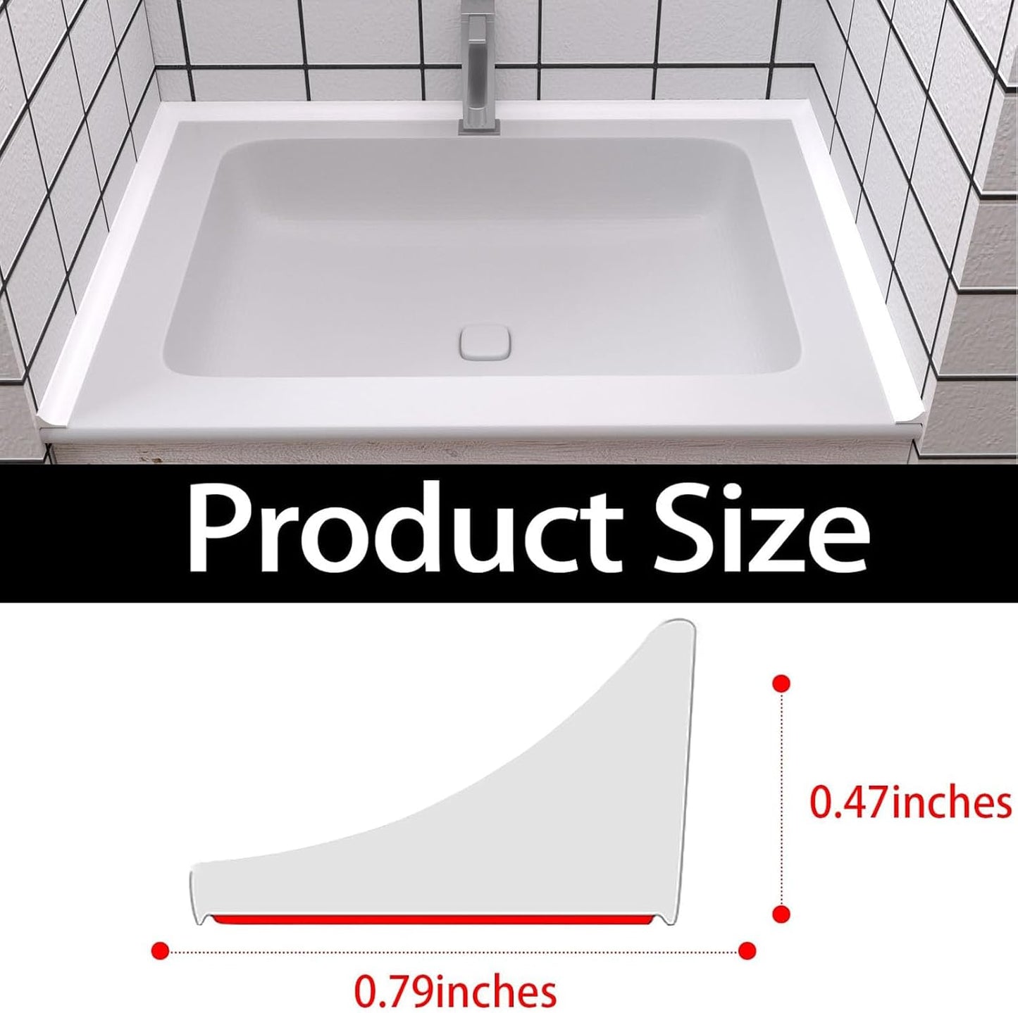 Raycity Silicone Shower Threshold Water Dam Barrier, 39 Inch, Clear | Self-Adhesive Glass Shower Door Bootom Seal Strip, Shower Water Guard Blocker for Walk in Bathroom, Kitchen