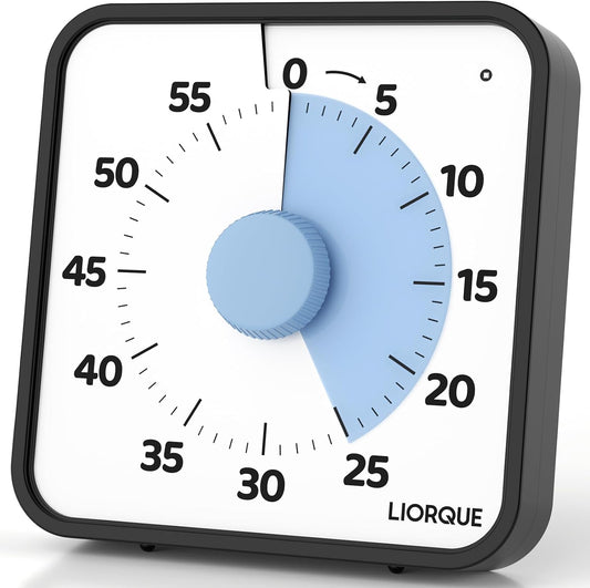 LIORQUE 7.5-Inch Large Visual Timer, 60-Minute Classroom Timer Magnetic