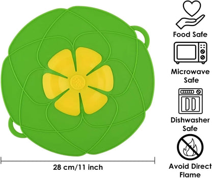 2pcs Silicone Spill Stopper Lid Cover - 10.2 Inch Kitchen Cooking Tool for Boil Over Prevention(Gray Pot Lid)