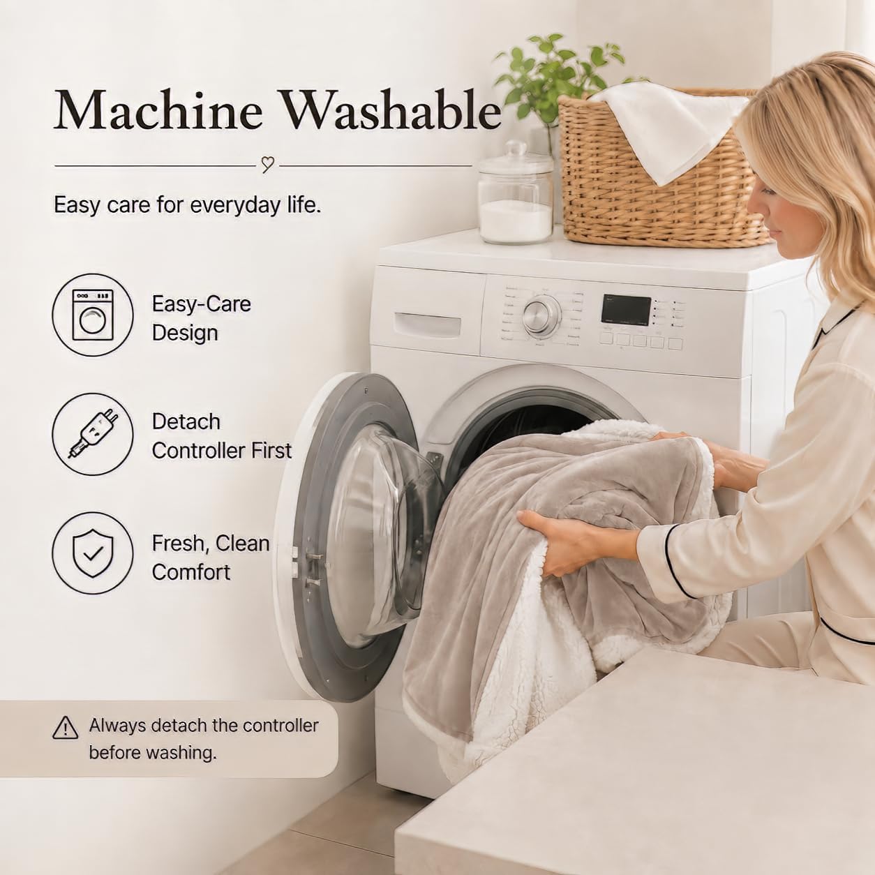 Electric Heated Blanket Full Size 72"x84" – Light Gray | ETL for Safe Overnight, 4 Heat Settings & 10H Auto Off, Dual-Sided Microplush Sherpa for Home Night, Machine washable