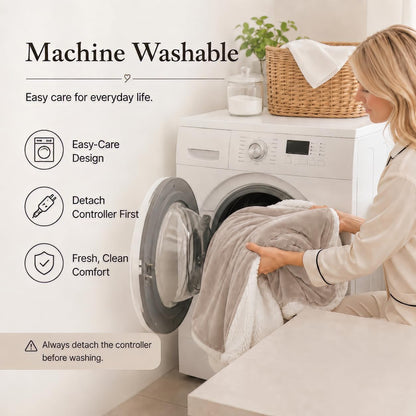 Electric Heated Blanket Full Size 72"x84" – Light Gray | ETL for Safe Overnight, 4 Heat Settings & 10H Auto Off, Dual-Sided Microplush Sherpa for Home Night, Machine washable