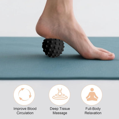 2PCS Firm Massage Lacrosse Balls for Myofascial Release, Muscle Knots, Trigger Point Therapy, Yoga Deep Tissue Massage, Foot Plantar Fasciitis, Muscle Soreness Massager Ball