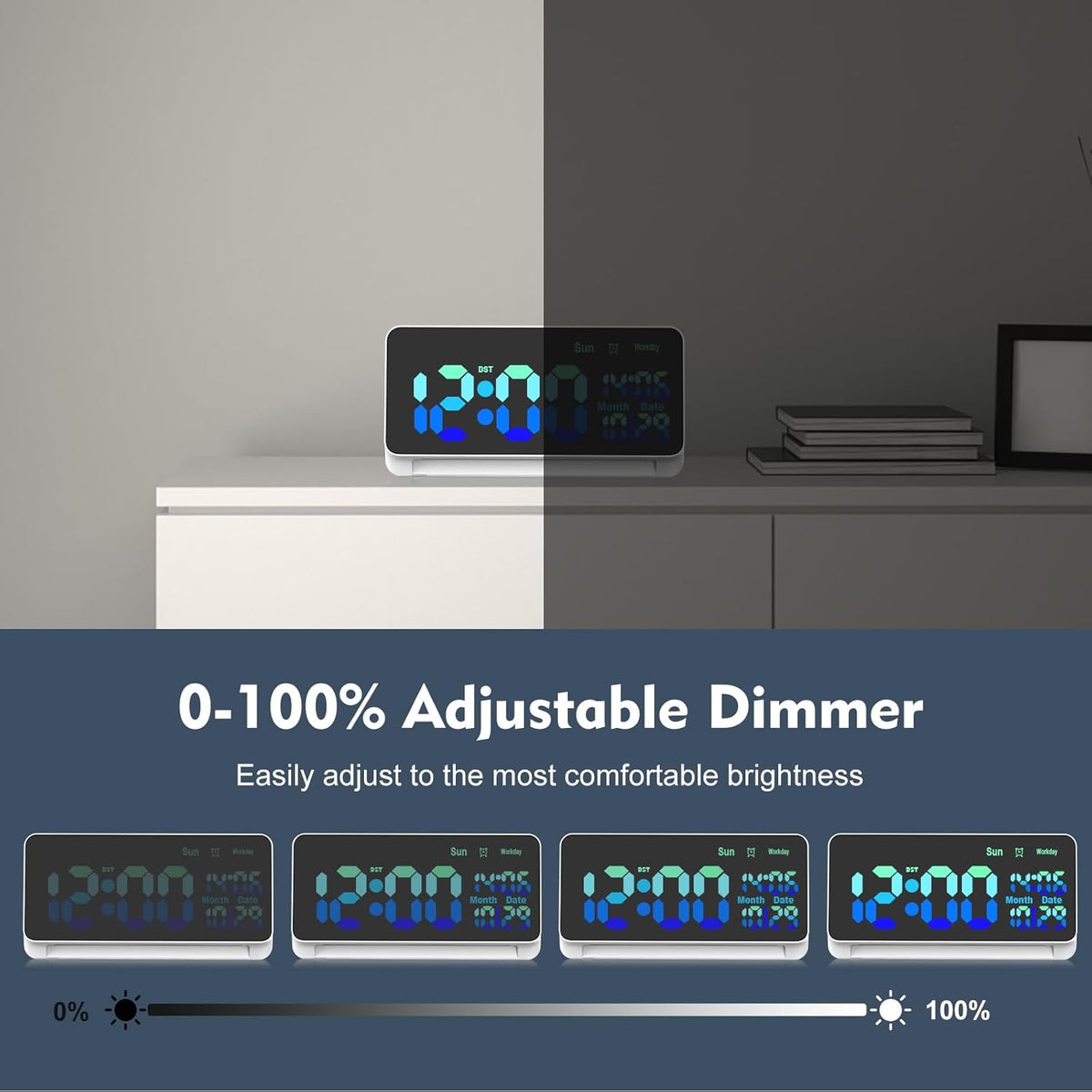 120db Super Loud Alarm Clock for Heavy Sleepers, Bluetooth Connection