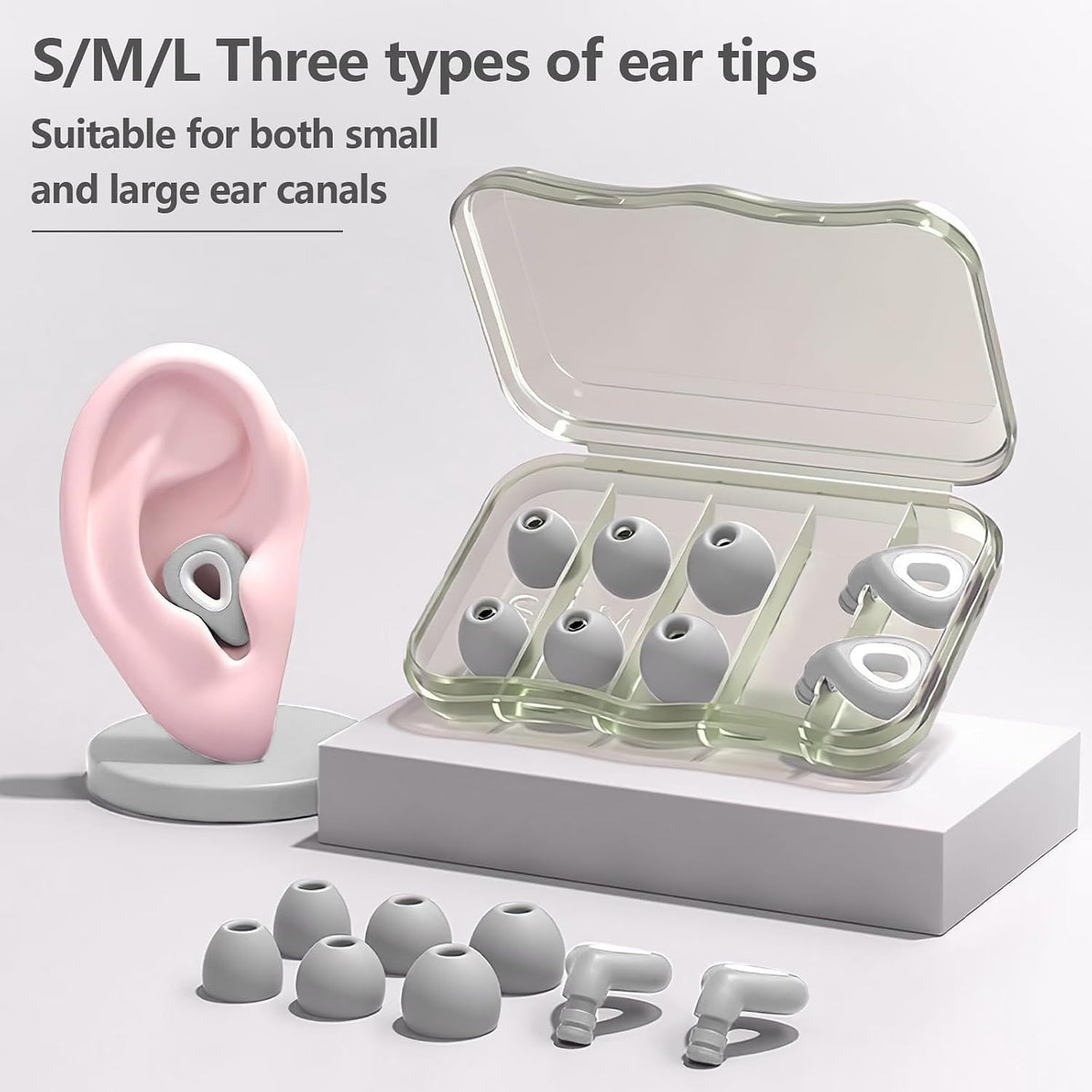 Noise Cancelling Ear plugs for Sleeping - Black Comfortable Reusable Silicone Earplugs for Sleep 24dB Noise Reduction Snoring and Studying Travel Concerts Hearing Protection with 3Tips and Storage Box