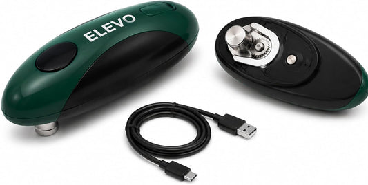 ELEVO Electric Can Opener – USB-C Rechargeable, Hands-Free Automatic Tin Opener | 360° One-Touch Smooth Edge, Magnetic Lid Lifter & Stuck Lid Remover | Portable & Safe Kitchen Tool