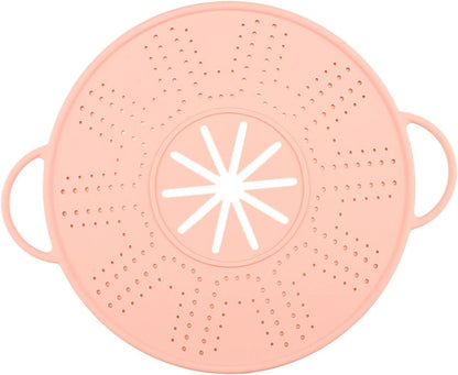 Silicone Spill Lid, Boil-Over, Silicone Splatter Screen for Soup Pot, Pink