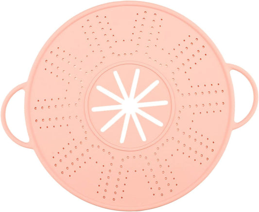 Silicone Spill Lid, Boil-Over, Silicone Splatter Screen for Soup Pot, Pink
