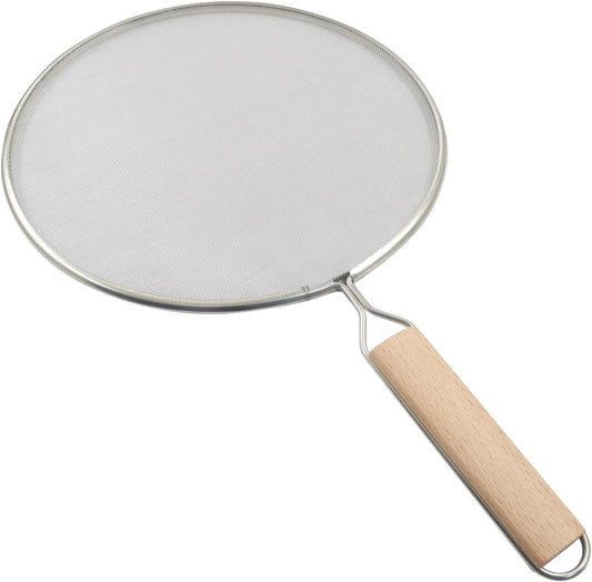 8-Inch Stainless Steel Splatter Screen with Handle | Ultra Fine Mesh, Splatter Guard, Cooking Protector, For Frying/Kitchen Use