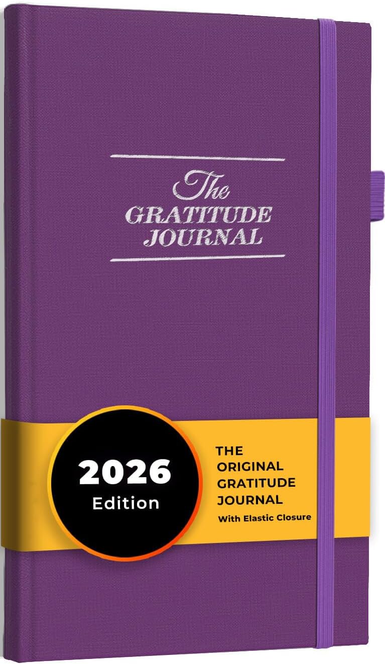 The Gratitude Journal 2026: Daily Gratitude Practice to Inspire Thankfulness, Mindfulness, Positivity, Happiness, Upgraded with Pen Holder, Inner Pocket & Elastic Closure Band (Beige)